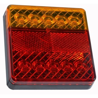 1 - Feu arrière plat 12V 10 LED pour remorque de tracteur approuvée